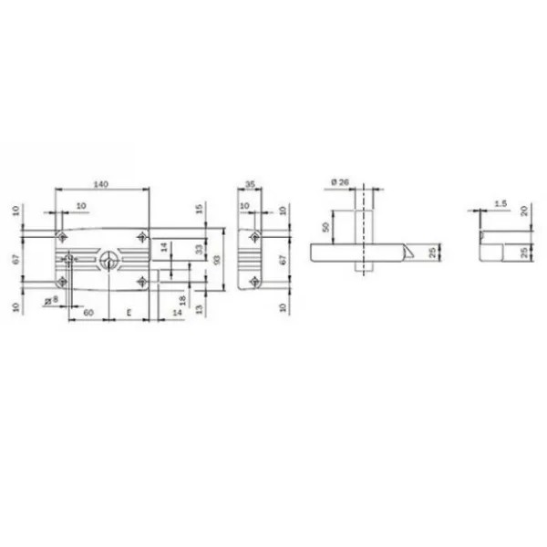 SERRATURA ISEO 485604 DA APPLICARE E.60 DX