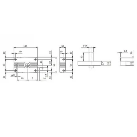 SERRATURA ISEO 485604 DA APPLICARE E.60 DX