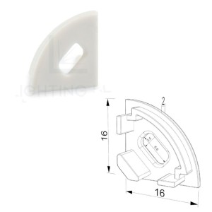 TAPPO PER PROFILO LED ANGOLARE VUOTO CON FORO PASSACAVO LEDPOINT