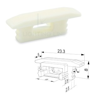 TAPPO BIANCO PER PROFILO LED A INCASSO CON FORO PASSACAVO LEDPOINT
