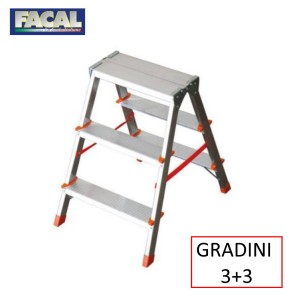 SGABELLO FACAL A DOPPIA SALITA 3+3 GRADINI -PROMO-