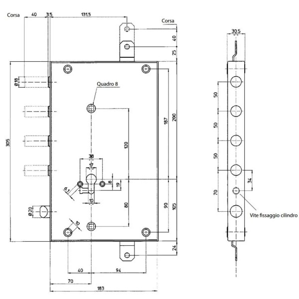 SERRATURA SERRABLINDA TRIPLICE 85.461 SX YALE