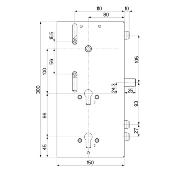 SERRATURA MOTTURA RICAMBIO "FERBONA" DOPPIO CILINDRO EUROPEO 89F309S00Q SINISTRA