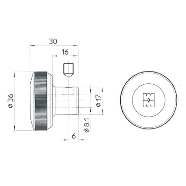 POMOLO TONDO MOTTURA PER CODOLO CILINDRO BRONZATO