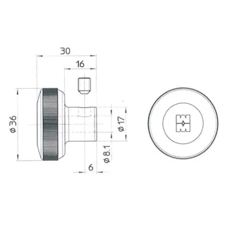 POMOLO TONDO MOTTURA PER CODOLO CILINDRO BRONZATO