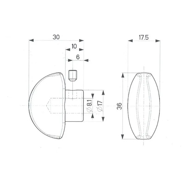 POMOLO X CILINDRO MOTTURA OVALE BRONZATO