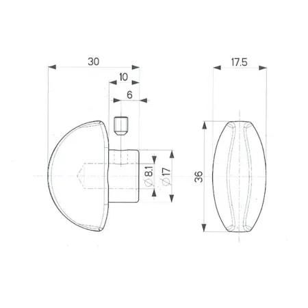 POMOLO X CILINDRO MOTTURA OVALE BRONZATO