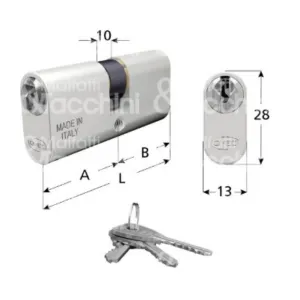 CILINDRO OMEC OVALE MM.54 (27-27) IN ALLUMINIO