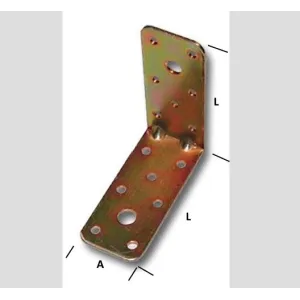 PIASTRA PIEGATA MM 90X90X40 mm ZINCATA GIALLA