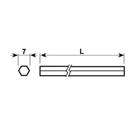 ASTA ESAGONALE PER SERRATURA MT.1,4 VERN.OTTONE