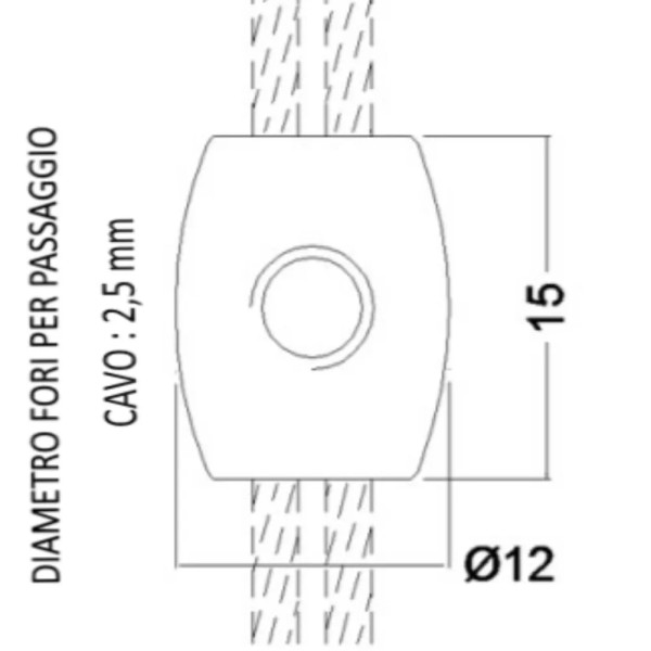 MORSETTO PER CAVO D.2,5 mm ad OLIVA CROMATO
