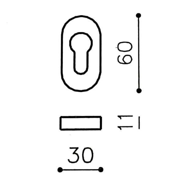 BOCCHETTA OLIVARI OVALE YALE CROMO SATINATO