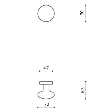 POMOLO OLIVARI EDISON d.70 CROMATO OPACO