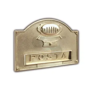 PLACCA OTTONE LUCIDO CAMPANELLO+CITOFONO (E)