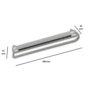 PORTABITI ESTRAIBILE SCH 300mm ACCIAO ARGENTO