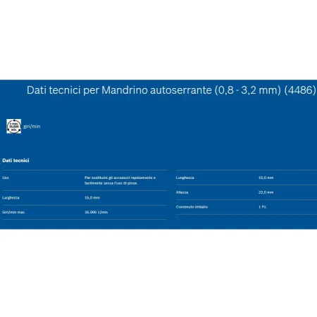 MANDRINO DREMEL AUTOSERRANTE