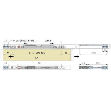 KIT RICHIAMO DECELERATO a DOPPIA AZIONE Kg 120 PER SLIDING PUMA