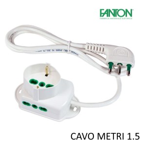 PRESA MULTIPLA FANTON BIANCA CON CAVO DA 1.5 METRI
