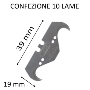 CONFEZIONE 10 LAME TRAPEZOIDALI AD UNCINO