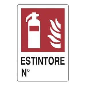 CARTELLO " ESTINTORE N. " IN PVC CM 30 X 20