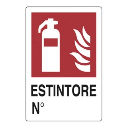 CARTELLO " ESTINTORE N. " IN PVC CM 30 X 20