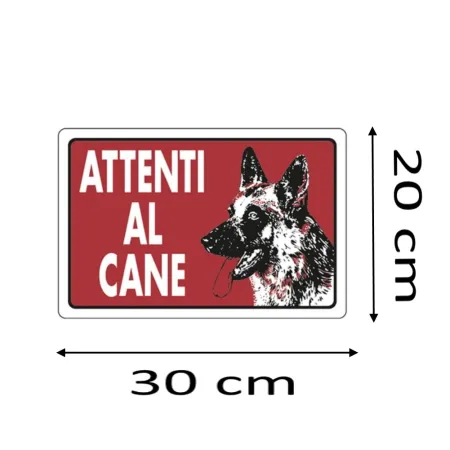CARTELLO " ATTENTI AL CANE " IN PVC CM 30 X 20