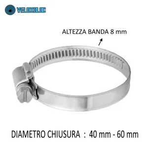 FASCETTA BANDA PERFORATA DA 8 MM . DIAMETRO 40-60