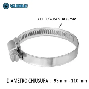 FASCETTA BANDA PERFORATA DA 8 MM . DIAMETRO 93-110