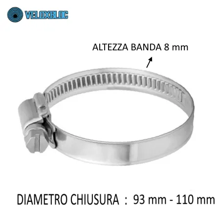 FASCETTA BANDA PERFORATA DA 8 MM . DIAMETRO 93-110