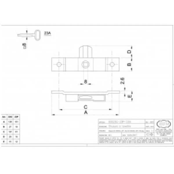 CHIUSURA A TAVELLINO QUADRO FEMMINA Q.8 ART.23-G