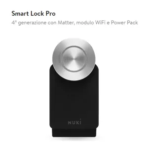 APRIPORTA NUKI SMARTLOCK PRO NERO 4a GENERAZIONE CON MATTER, MODULO WIFI E POWER PACK-OFFERTA