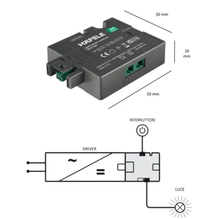 DISTRIBUTORE 2 VIE CON PLUG BOX TO BOX HAFELE LOOX5 24V 833.77.843 CON INGRESSO PER SENSORI