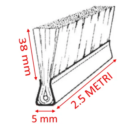 SPAZZOLA SIT IN NYLON NERO MM.38 PER PORTONE MT 2.5 (SOLO SPAZZOLA)