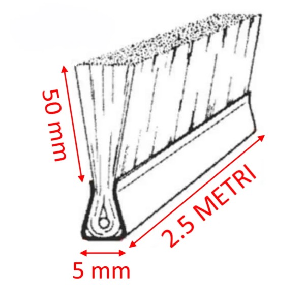 SPAZZOLA SIT IN NYLON NERO MM.50 PER PORTONE MT 2.5 (SOLO SPAZZOLA)