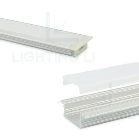 PROFILO PER LED DA INCASSO IN ALLUMINIO CON COPERTURA OPACA BARRA 3,0 MT