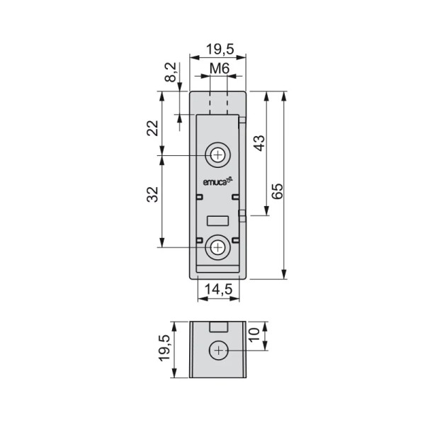 Reggitubo Emuca Set DX+SX Tubo Appenderia Rettangolare 30x15 Moka