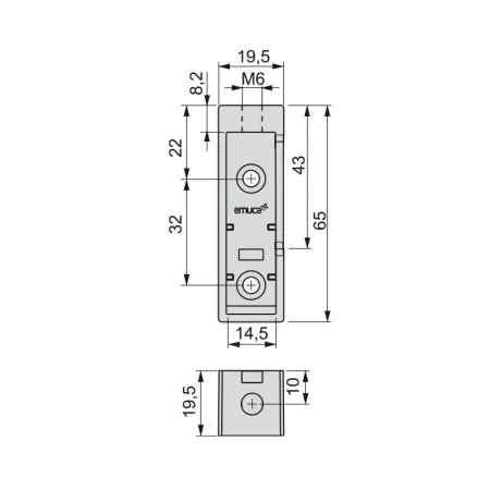 Reggitubo Emuca Set DX+SX Tubo Appenderia Rettangolare 30x15 Moka