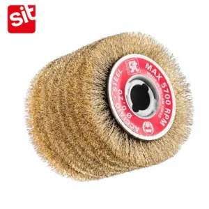 SPAZZOLA SIT A RULLO IN ACCIAIO OTTONATO X SMERIGLIATRICE -OFFERTA-