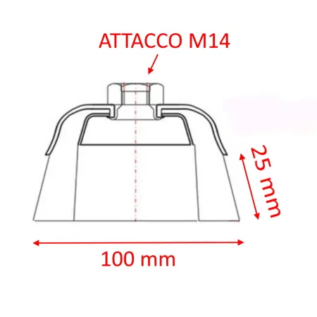SPAZZOLA SIT A TAZZA DIAM. 100 MM FILI IN ACCIAIO ONDULATO E ATTACCO M14