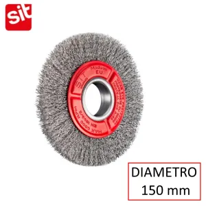 SPAZZOLA SIT CIRCOLARE IN ACCIAIO DIAM.150 X 20 PER MOLA BANCO