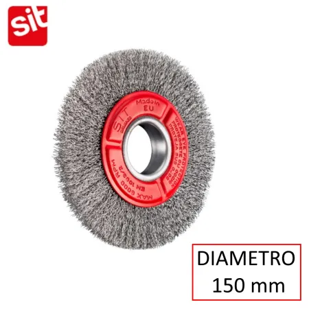 SPAZZOLA SIT CIRCOLARE IN ACCIAIO DIAM.150 X 20 PER MOLA BANCO