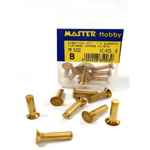 RIBATTINO IN OTTONE TESTA SVASATA 5 X 20 (CONF.8 PZ) -PROMO-