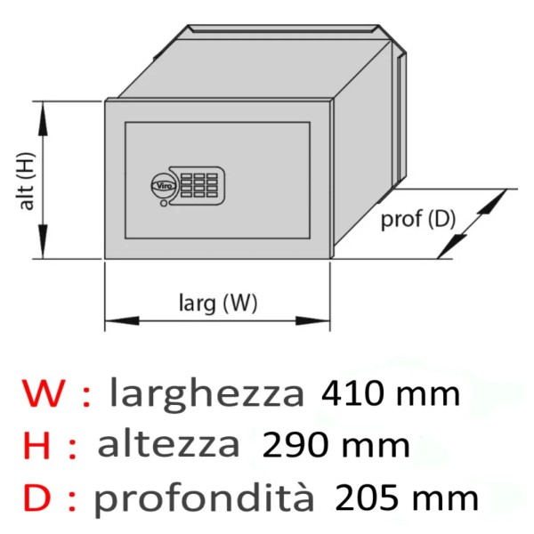 Cassaforte Viro da Incasso Elettronica Mod.1.4375.20 H290 L410