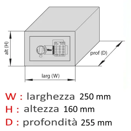 Cassaforte Viro Elettronica Mini da Esterno Mod.4292 250x160mm