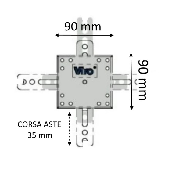 DEVIATORE VIRO 1.8234.D A 4 VIE PER SERRATURE BASCULANTI SENZA ASTE
