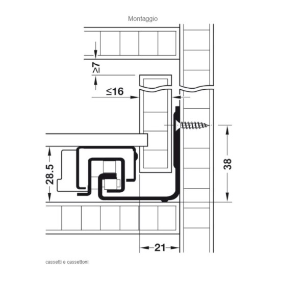 GUIDA BLUM TANDEM PLUS TIP-ON INTEGRATO EST.TOTALE