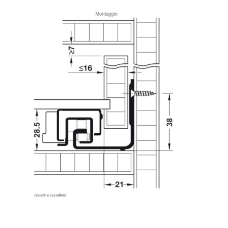 GUIDA BLUM TANDEM PLUS TIP-ON INTEGRATO EST.TOTALE