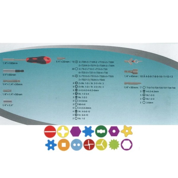 SET INSERTI FERMEC 138 PZ CON PORTAINSERTI A CACCIAVITE -PROMO-