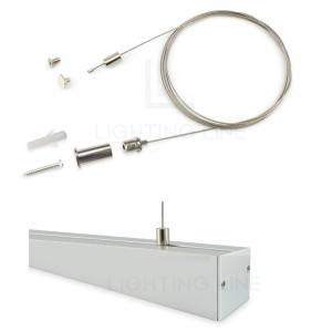 KIT SOSPENSIONE CON CAVO DA 2 MT. PER PROFILO PER LED RETTANGOLARE 21X16 LEDPOINT