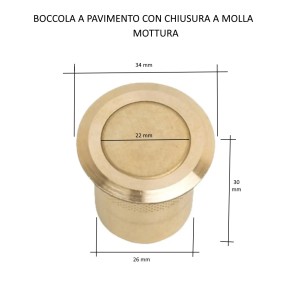 BOCCOLA PAVIMENTO MOTTURA IN OTTONE PER ASTE DIAMETRO 18 MM CON MOLLA